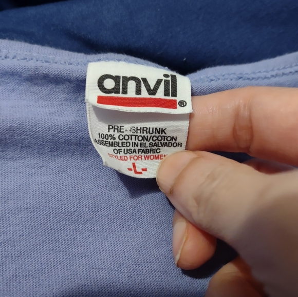 Vintage Anvil Purple Bedazzled Top Single Stitch Large Casual Shooting Star - Picture 3 of 6